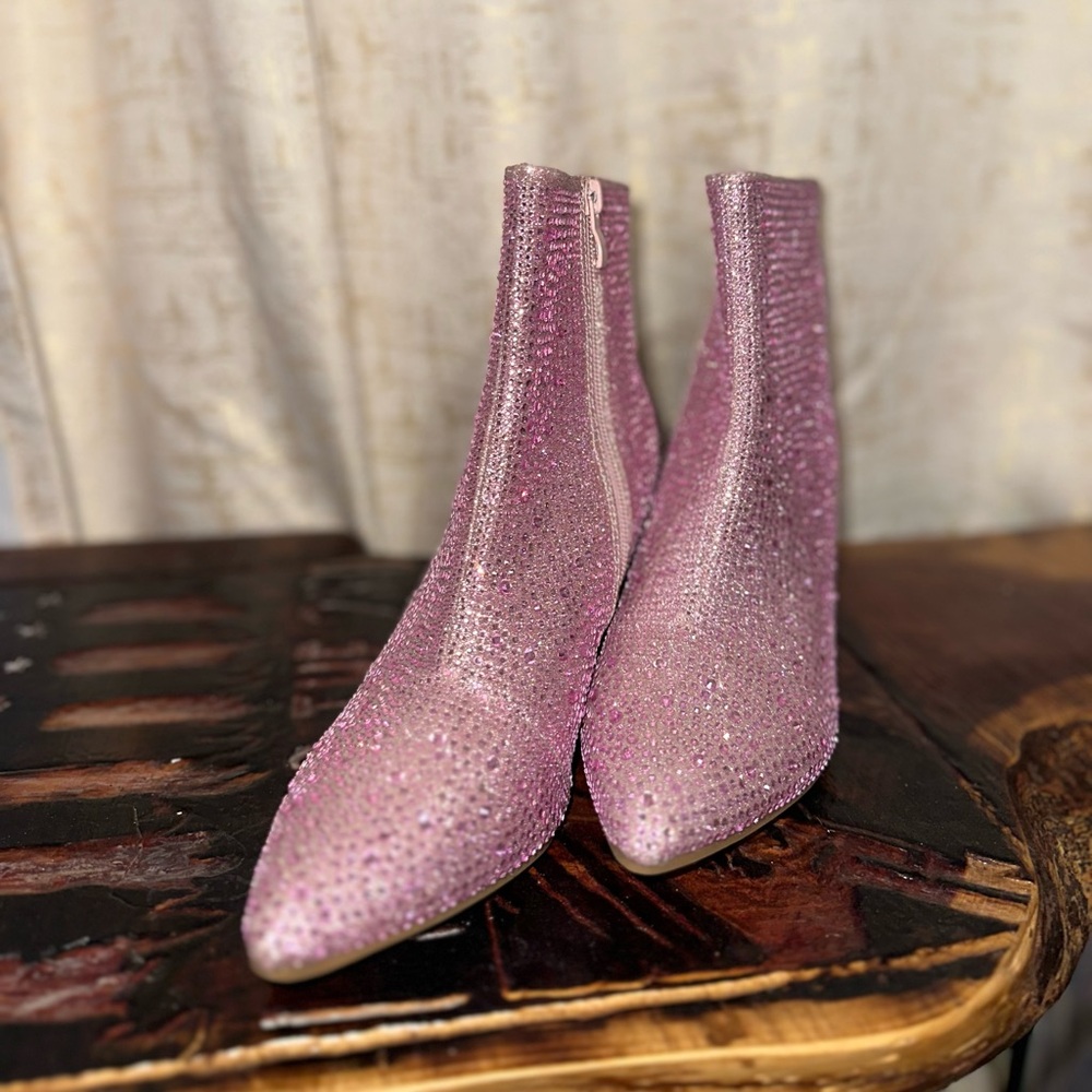 Pink Rhinestone Booties - Picture 3 of 4
